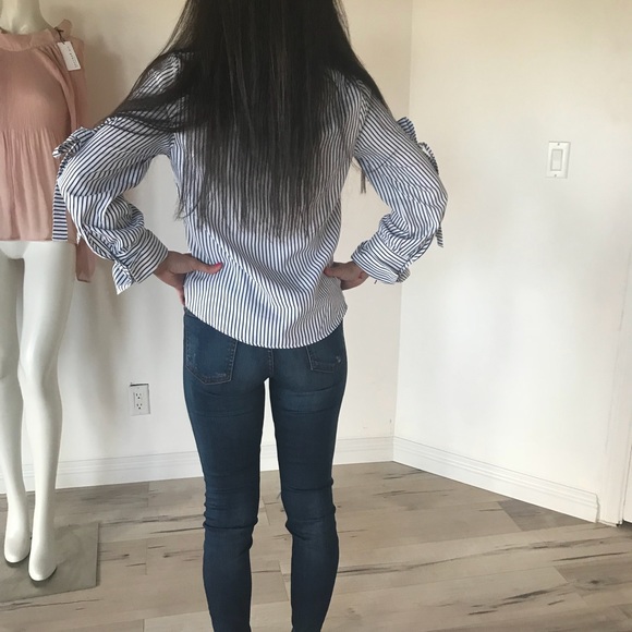 Blue striped blouse - Picture 3 of 4